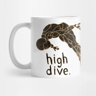 cliff diver, high diver, springboard diving, high dive Mug